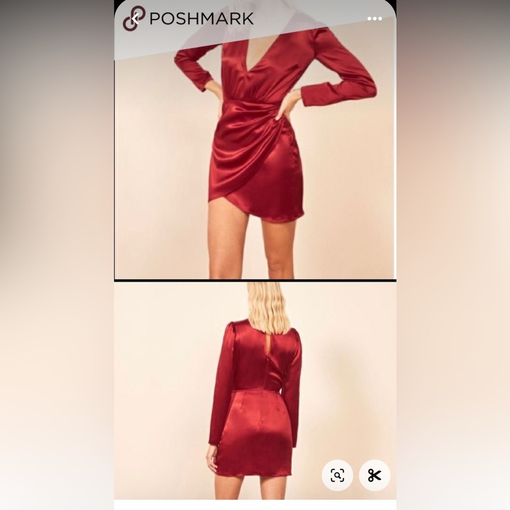 Reformation Toro Dress in Crimson. Size 10